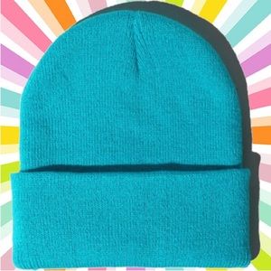 Bright turquoise Beanie Took Winter Hat New